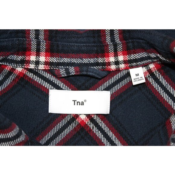 ARITZIA TNA Oversized Plaid Button-Up Shirt/Shacket in Dakota Blue (M) - Picture 6 of 9